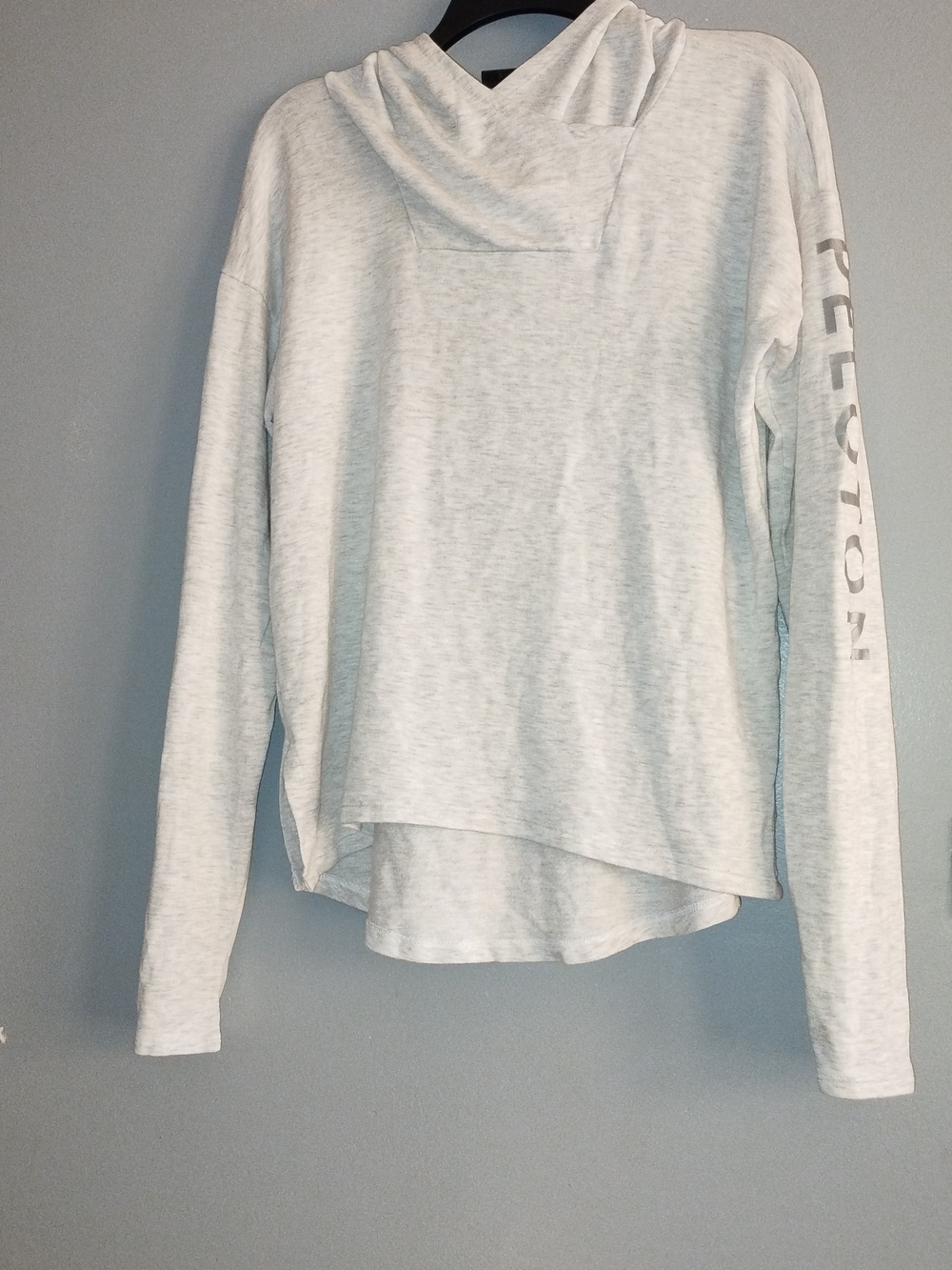 Splits59 Heather Light Gray Hooded Pullover with Sleeve Script